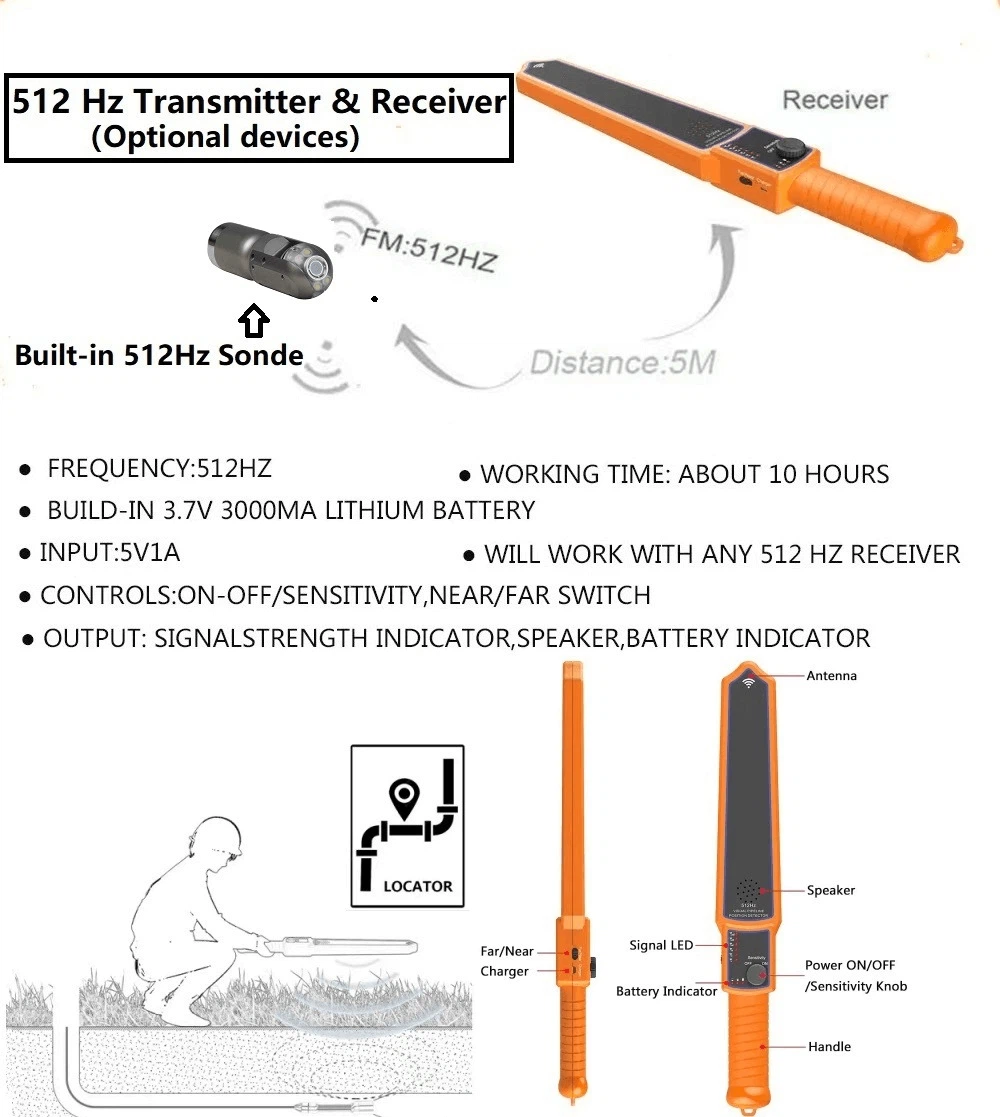 512Hz Pipe Camera Locator – Underground Locator Receiver 512Hz Pipe Camera Locator – Underground Locator Receiver